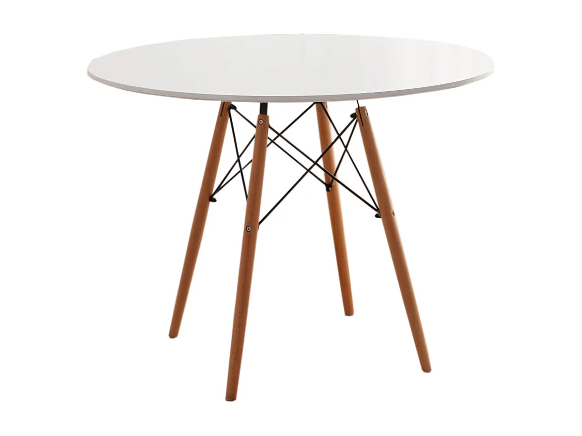 Mesa Redonda Nórdica 100cm. Sala de Jantar ou Cozinha Branco