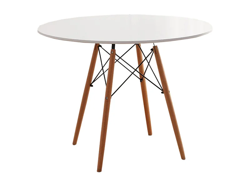 Mesa Redonda Nórdica 100cm. Sala de Jantar ou Cozinha Branco