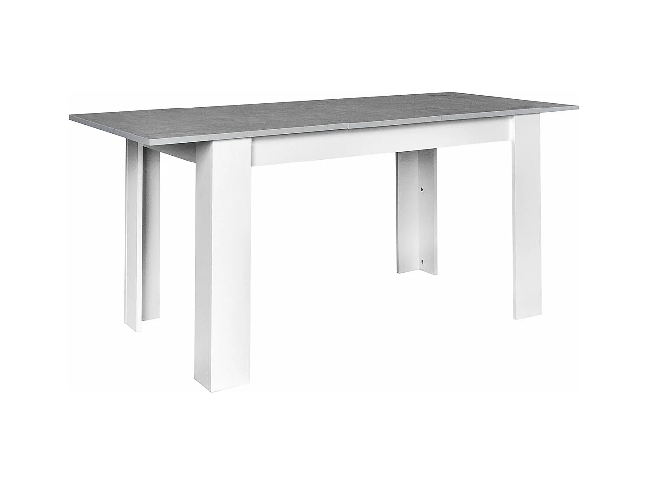 Mesa Extensível de Jantar ou Cozinha Miramy 178cm, Branco e Cimento