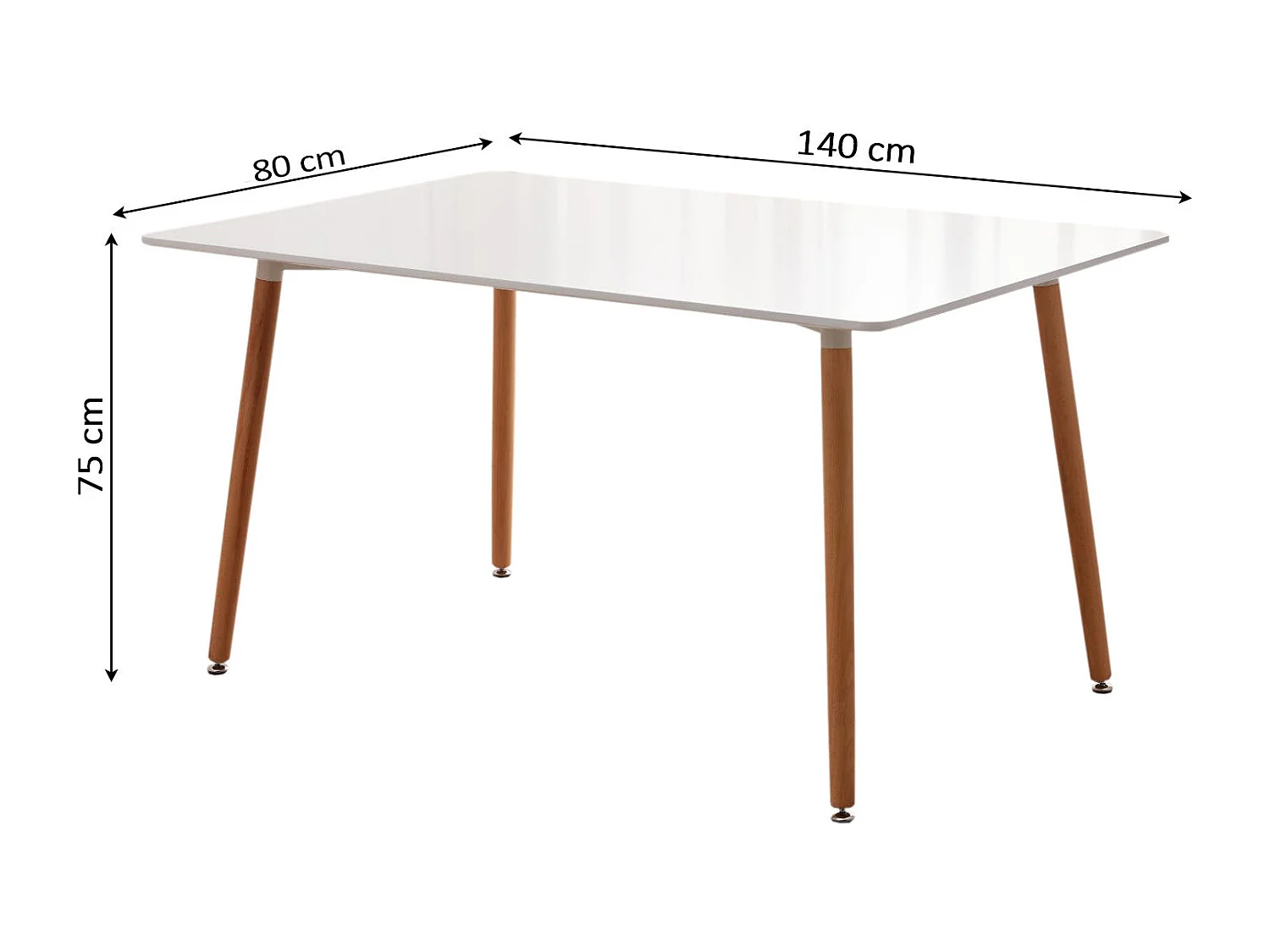 Mesa Nordica de Comedor o Cocina Moritz 140cm Blanco