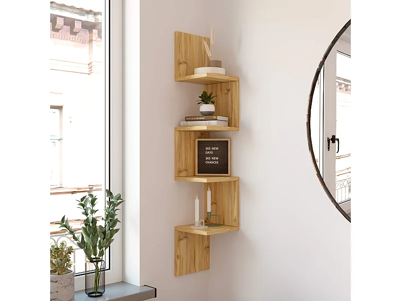 Scaffale da Parete Rebecca Mobili Namakin 117x22x22 Truciolato Rovere Chiaro Moderno