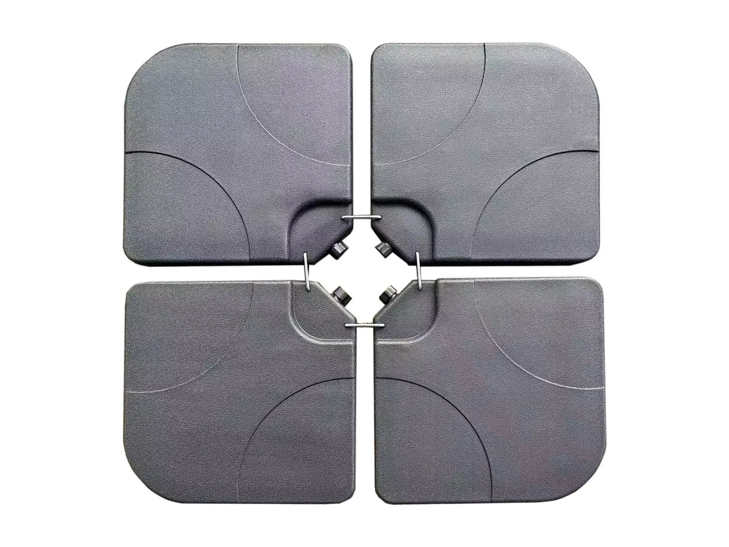 Pesi per Ombrellone Rebecca Mobili Callistemon 7,5x50x50 Hdpe Nero SET 4 pz