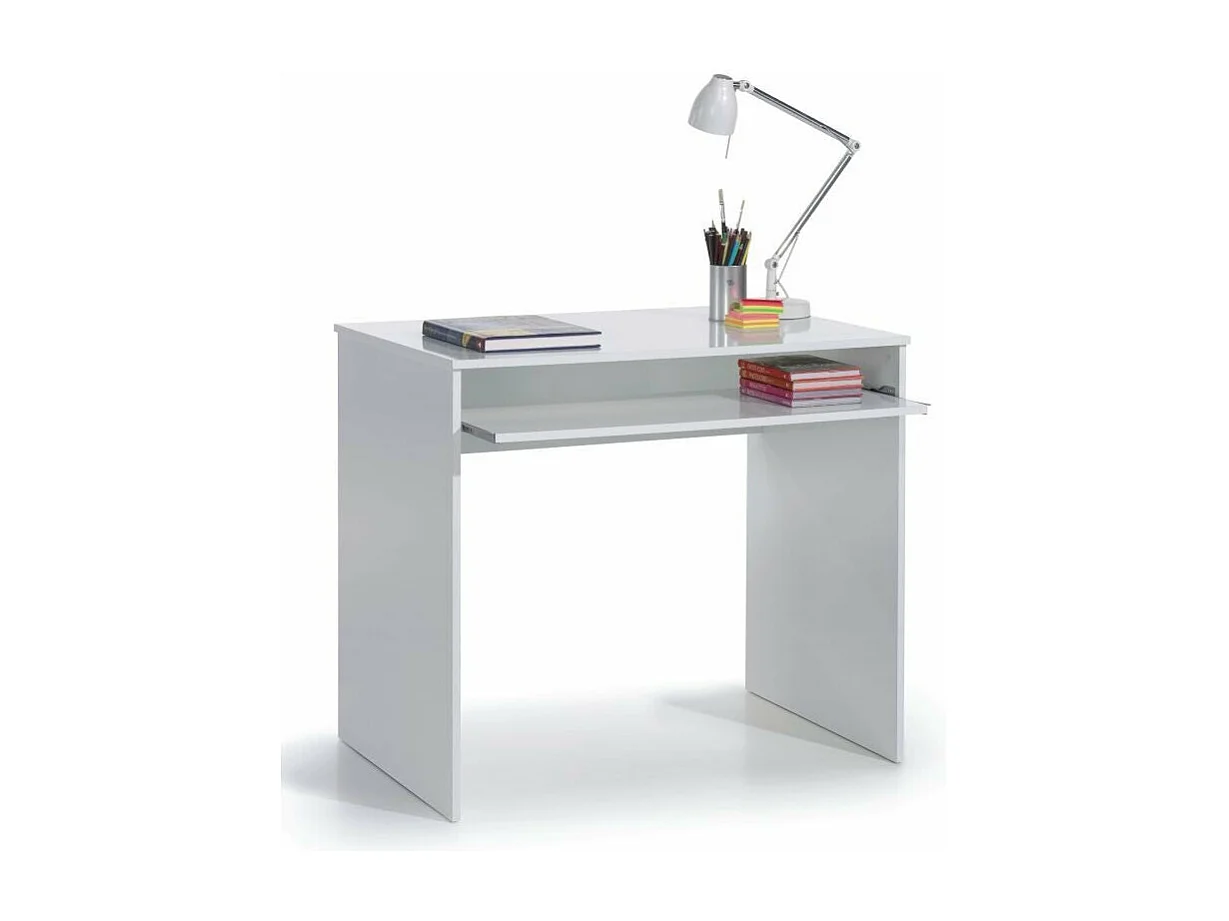 Mesa de Escritório IJOY com Bandeja Inferior, Branco 90x79cm