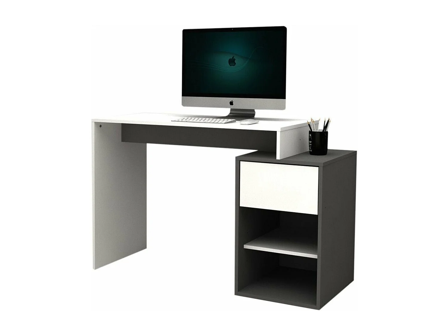 Mesa de Escritório DN com Gaveta, Branco 119x76cm