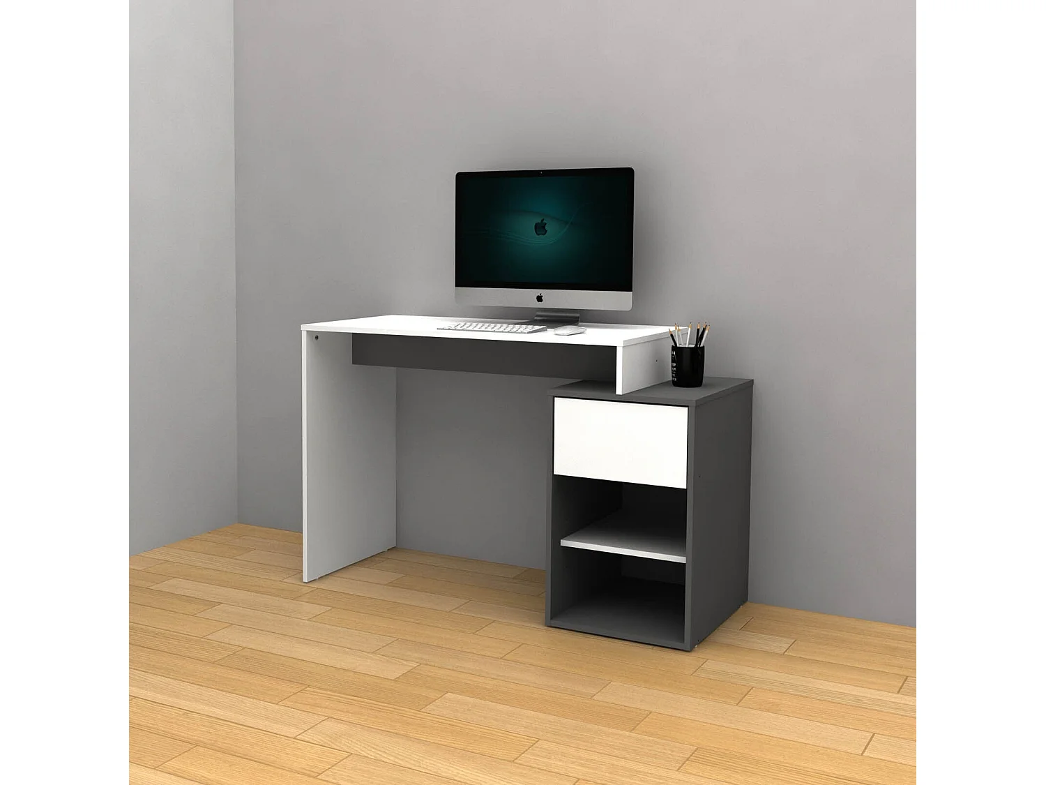 Mesa de Escritório DN com Gaveta, Branco 119x76cm