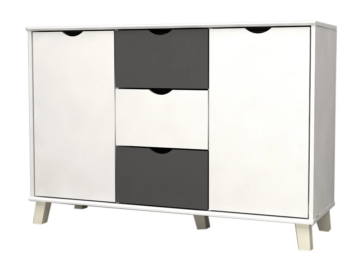 Aparador 2 Puertas y 3 Cajones DN, Blanco 120x82 cm