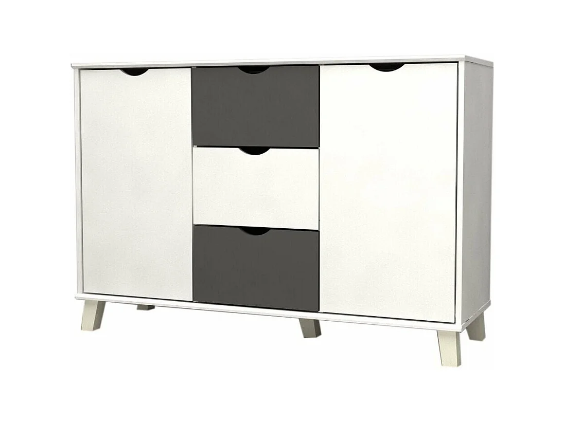 Aparador 2 Puertas y 3 Cajones DN, Blanco 120x82 cm