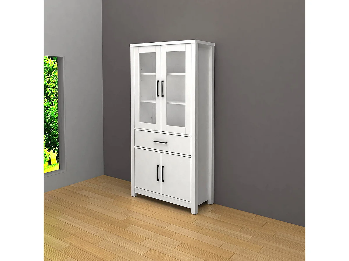 Vitrine Armario 4 Portas DN, Branco 180x90cm