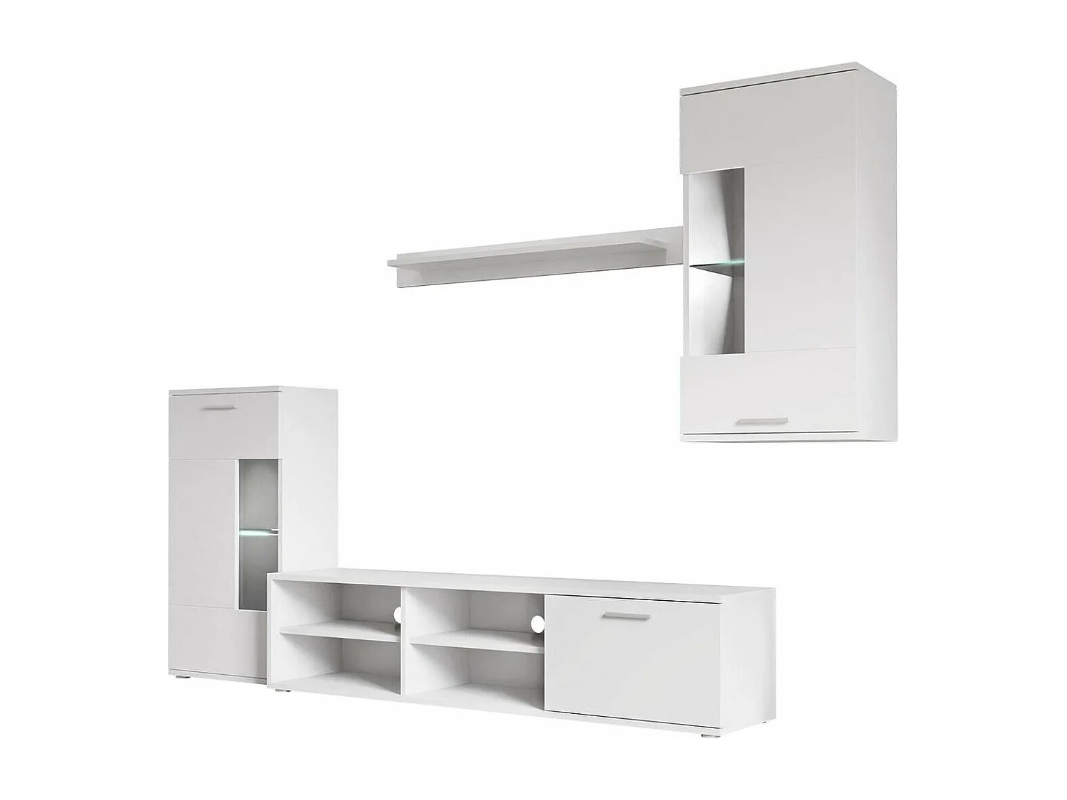 Conjunto de Móveis de Sala de Estar Airam, Branco 230x200cm