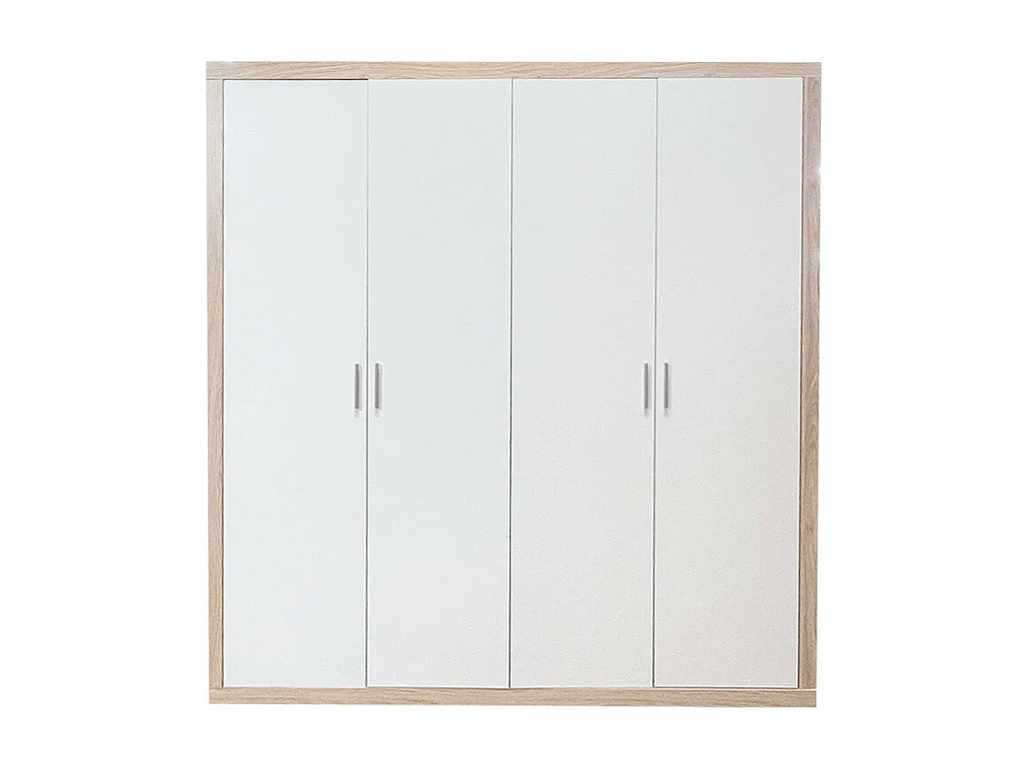 Roupeiro 4 Portas Kiara, Carvalho e Grafito 210x196x48cm