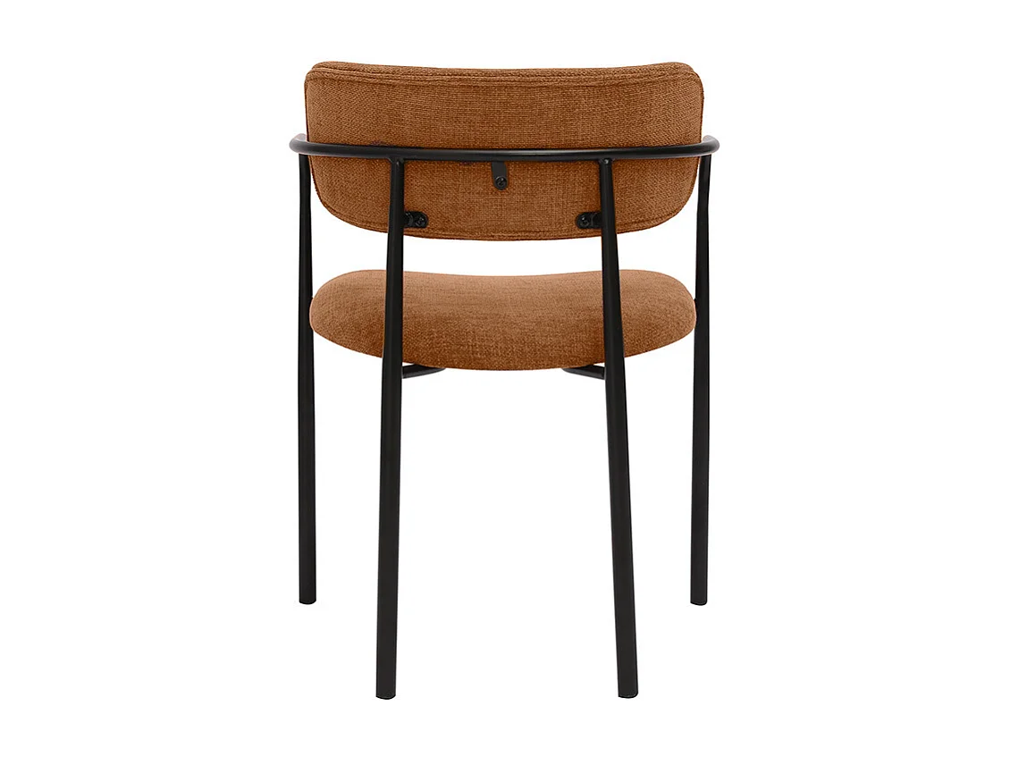 Chaises en tissu effet velours texturé terre brûlée et métal noir (lot de 2) SWIFT