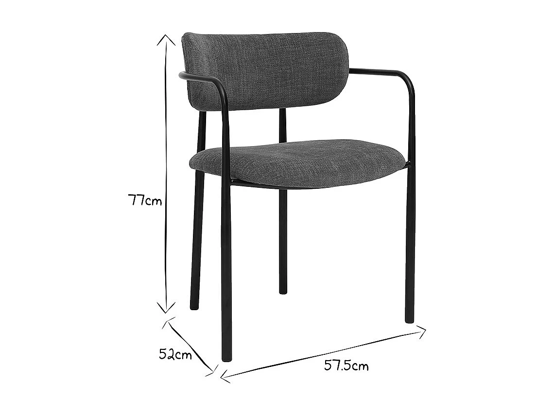 Chaises en tissu effet velours texturé terre brûlée et métal noir (lot de 2) SWIFT