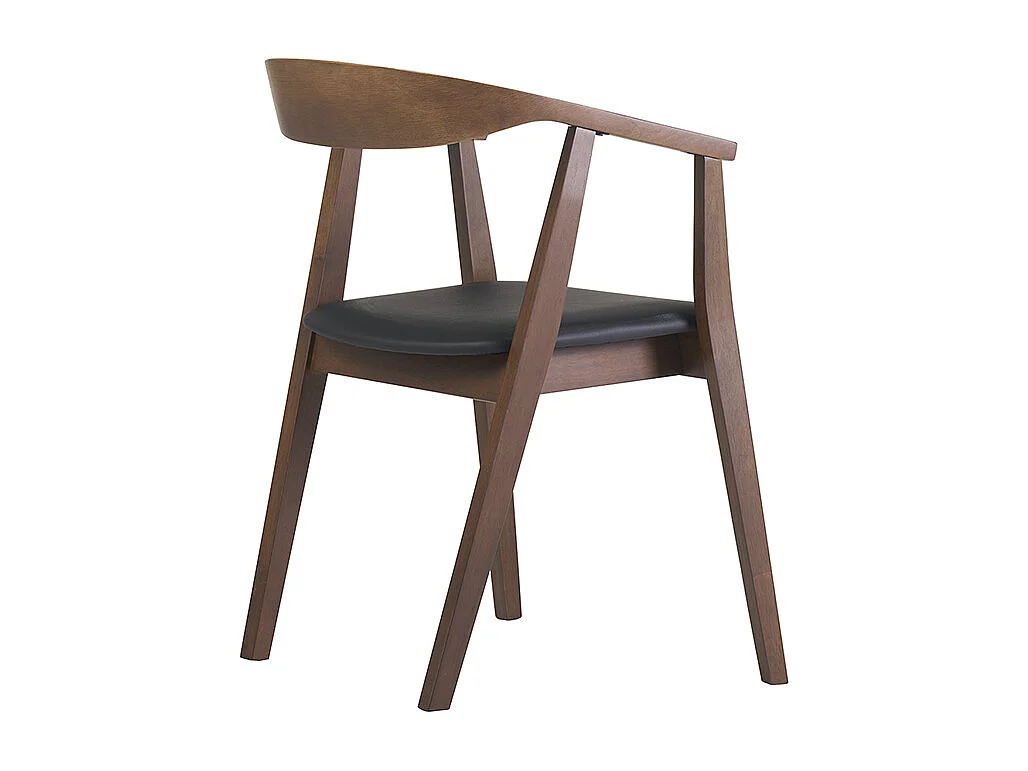 Skandinavische Designstühle in Schwarz und Dunkelholz (Set von 2) BAHIA