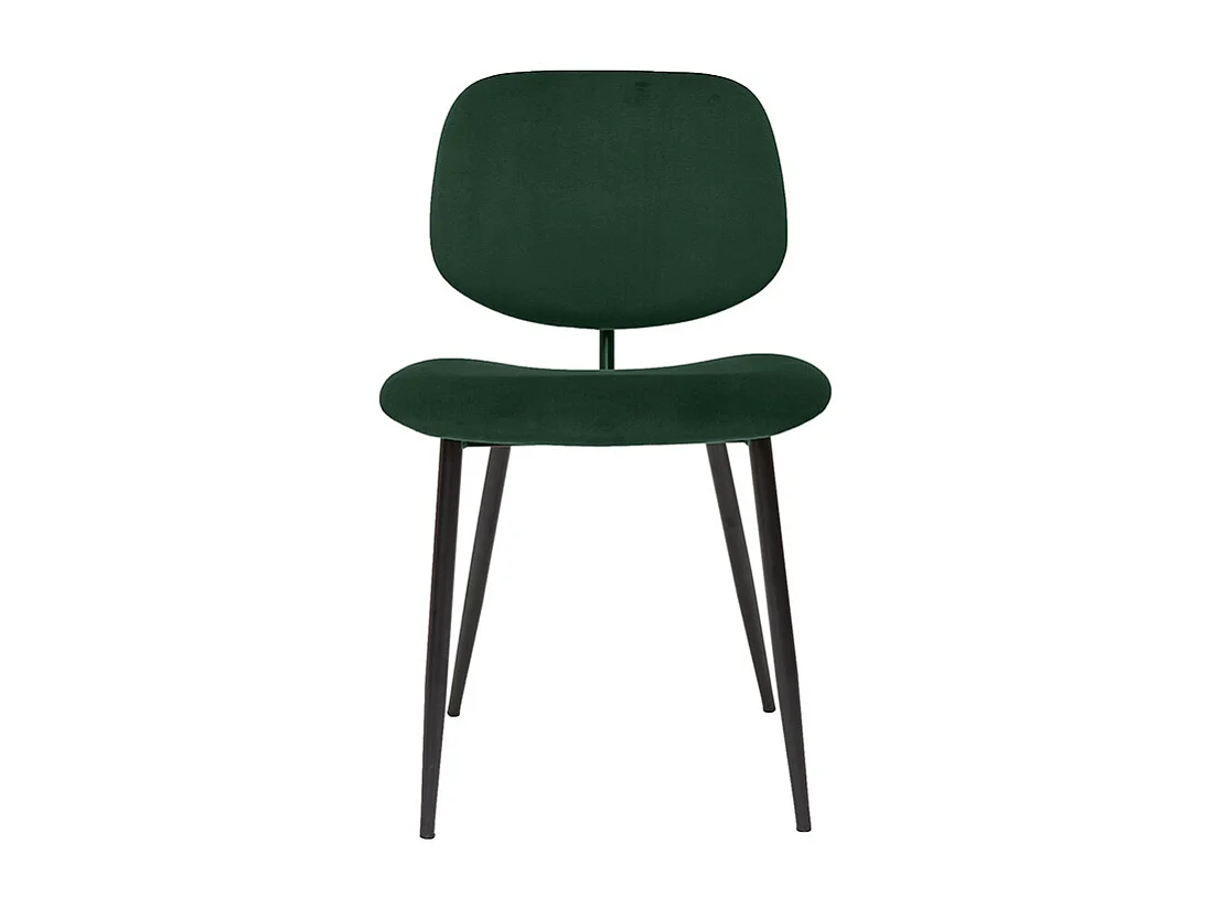 Set de 2 sillas de terciopelo verde y metal negro TOBIAS