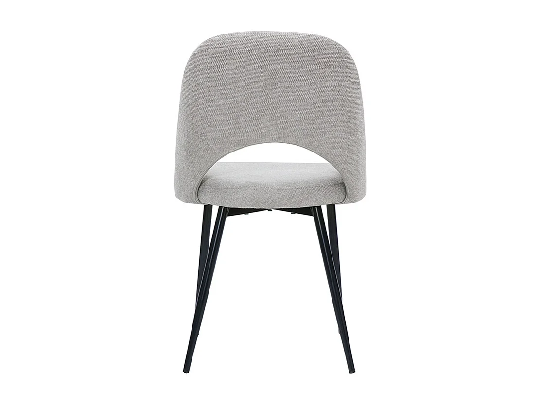 Chaises vintage en tissu effet velours texturé gris et métal noir (lot de 2) COSETTE