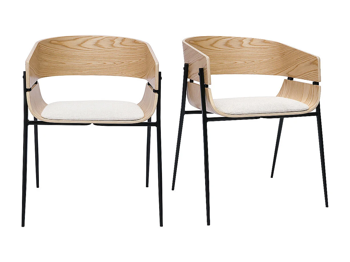 Silla de diseño negra y madera oscura WESS