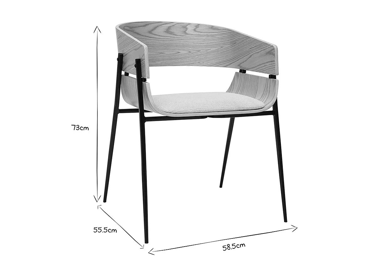 Silla de diseño negra y madera oscura WESS