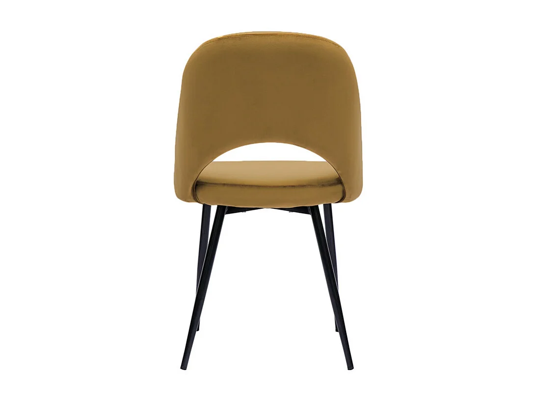 Chaises vintage en tissu velours bronze et métal noir (lot de 2) COSETTE