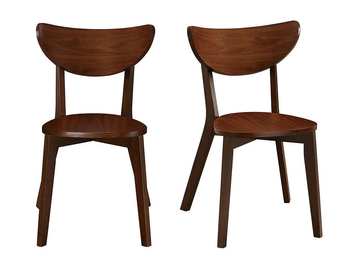 Chaises scandinaves en bois foncé noyer (lot de 2) LEENA