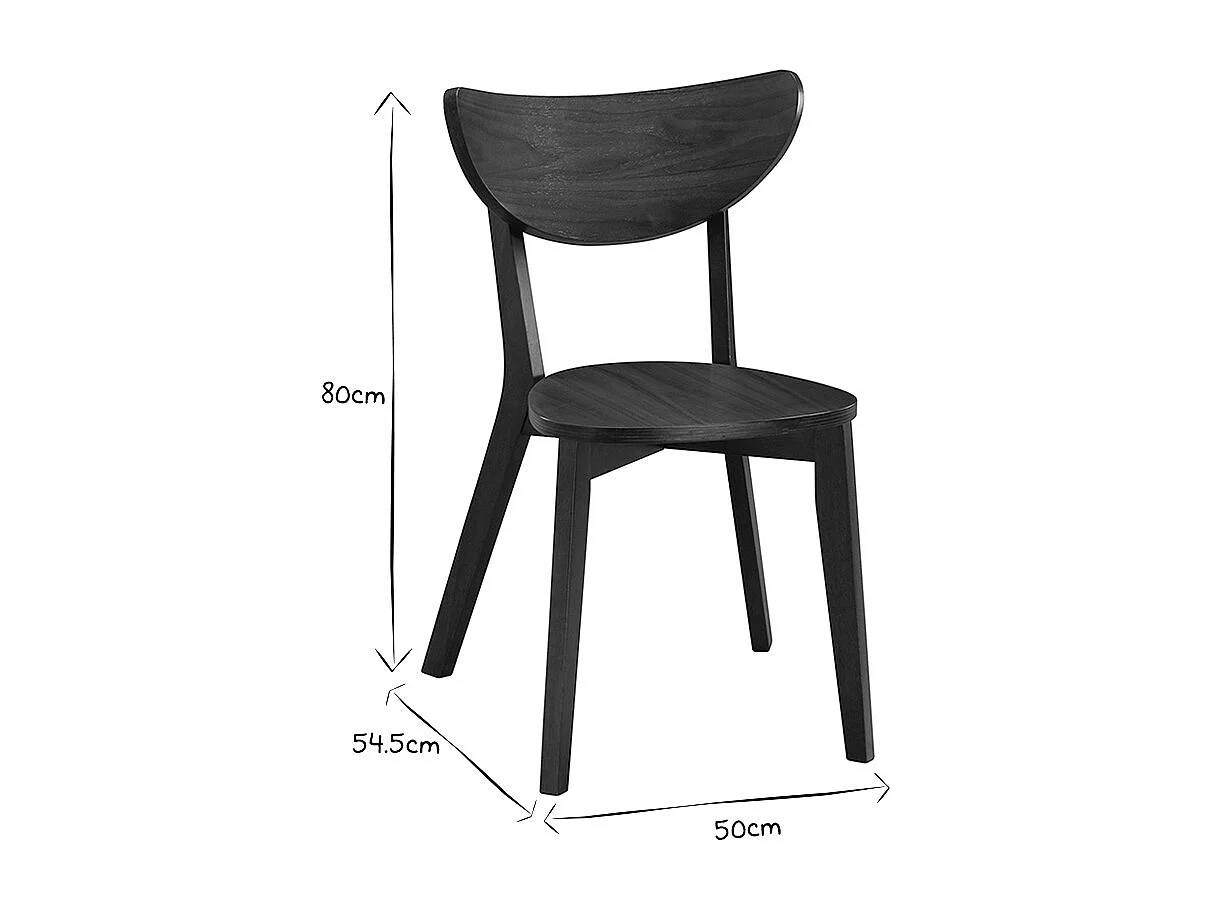 Chaises scandinaves en bois foncé noyer (lot de 2) LEENA