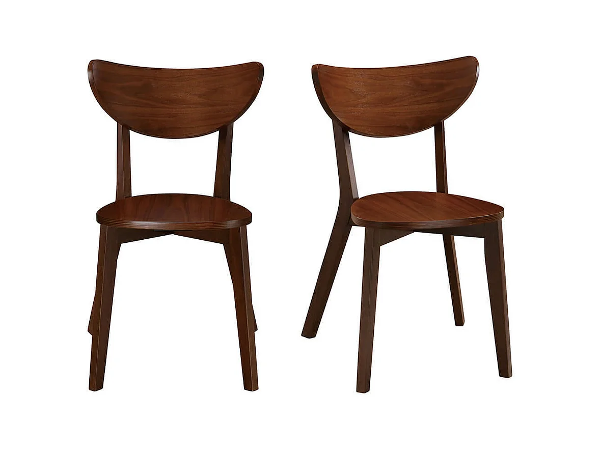 Chaises scandinaves en bois foncé noyer (lot de 2) LEENA