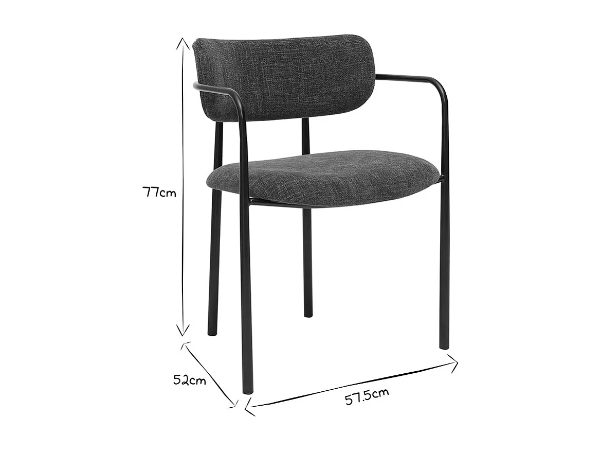 Sedie in velluto effetto tessuto texture verde kaki e metallo nero (set di 2) SWIFT