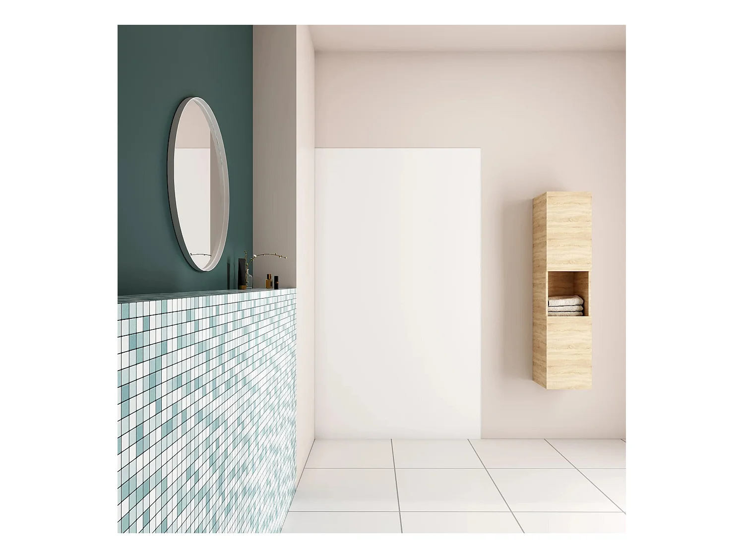 AICA Wit Douchewandpaneel 120x210cm, Badkamerwandpanelen Aluminium Wandbekleding