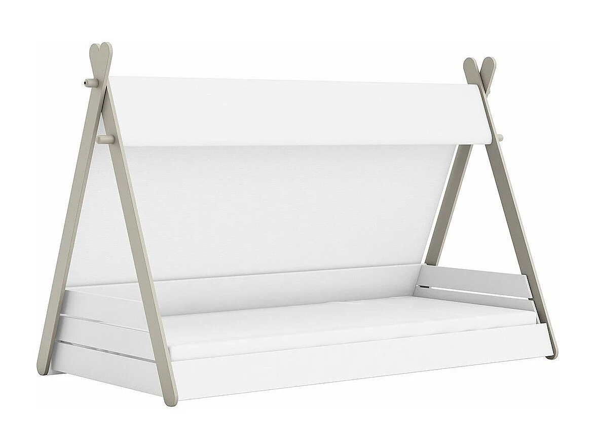 Cama infantil - TOTEM - Blanco y Beige - 90 x 200 cm - DEMEYERE