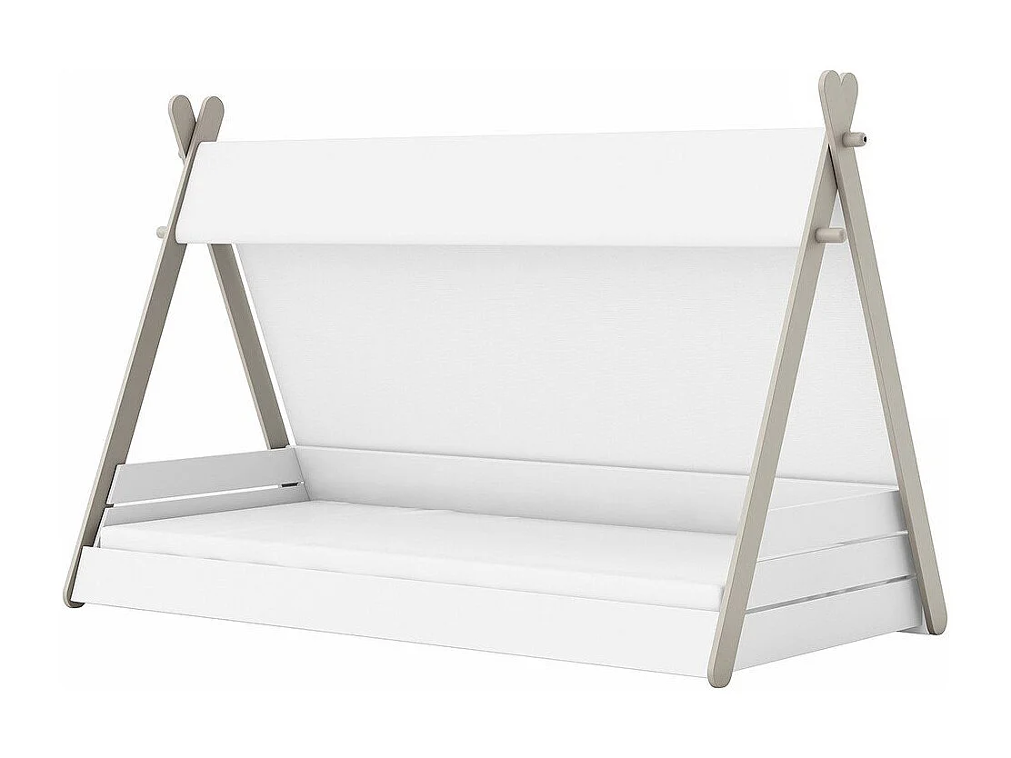 Cama infantil - TOTEM - Blanco y Beige - 90 x 200 cm - DEMEYERE