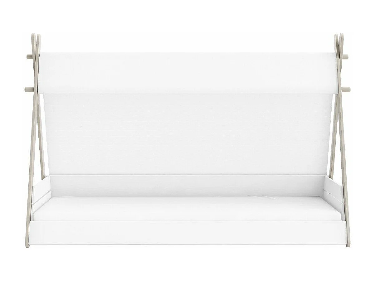 Cama infantil - TOTEM - Blanco y Beige - 90 x 200 cm - DEMEYERE