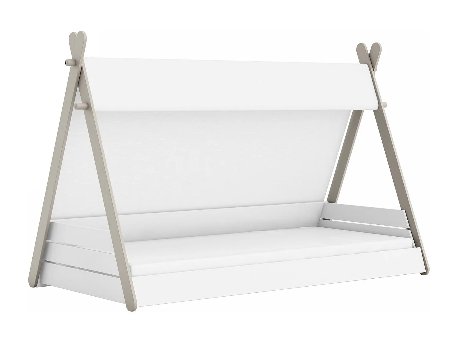 Cama infantil - TOTEM - Blanco y Beige - 90 x 200 cm - DEMEYERE