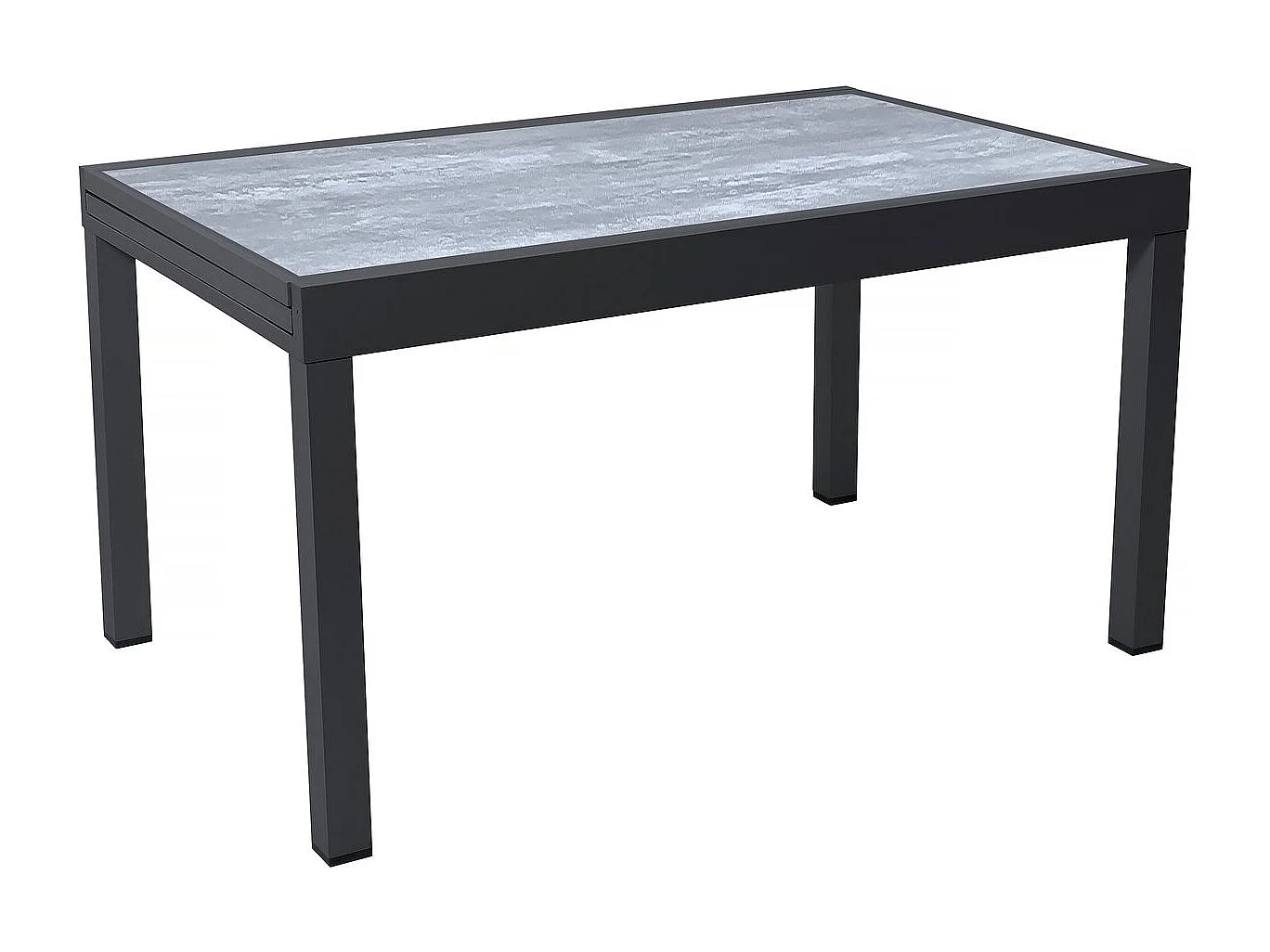Salon de jardin repas en aluminium extensible "Lagos" - 140/280 x 90 x 76 cm - 10 places - Gris clair