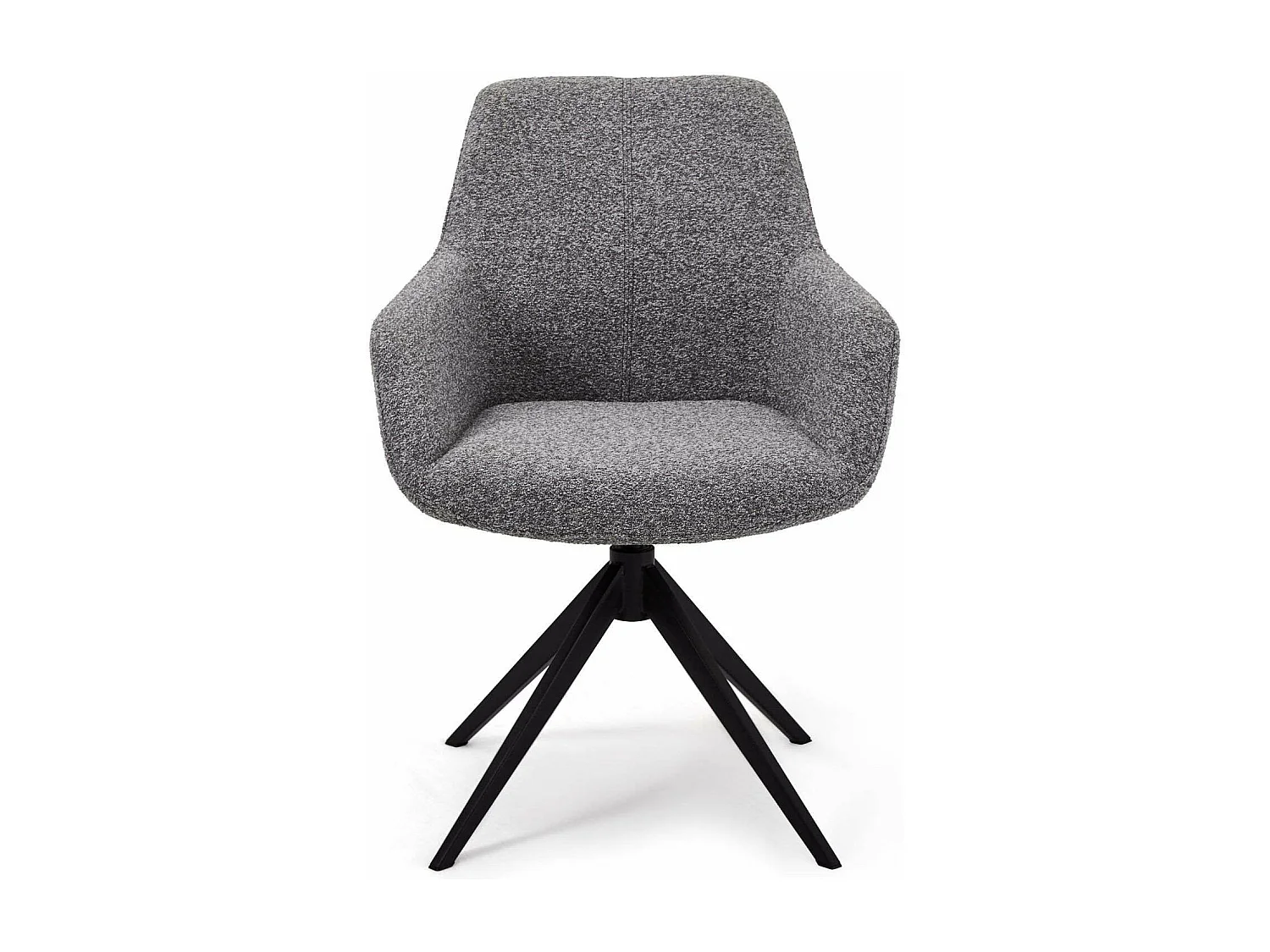 Lot de 2 chaises avec accoudoirs Helena - Tissu bouclé et métal - Gris