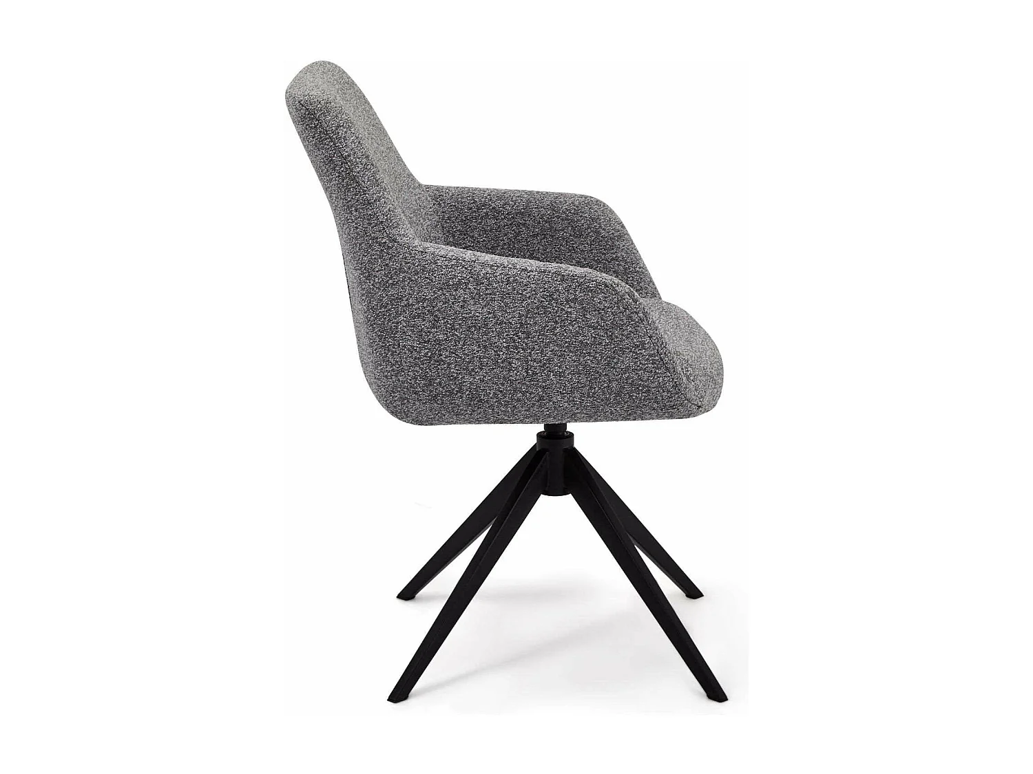 Lot de 2 chaises avec accoudoirs Helena - Tissu bouclé et métal - Gris