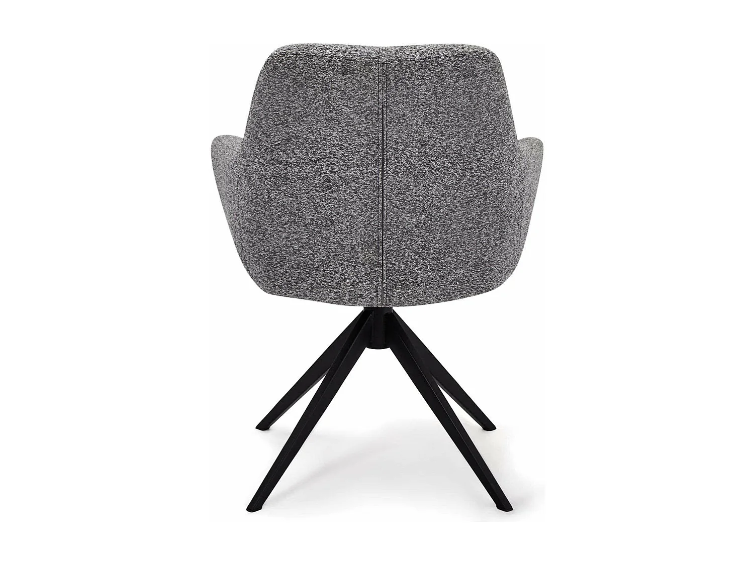 Lot de 2 chaises avec accoudoirs Helena - Tissu bouclé et métal - Gris