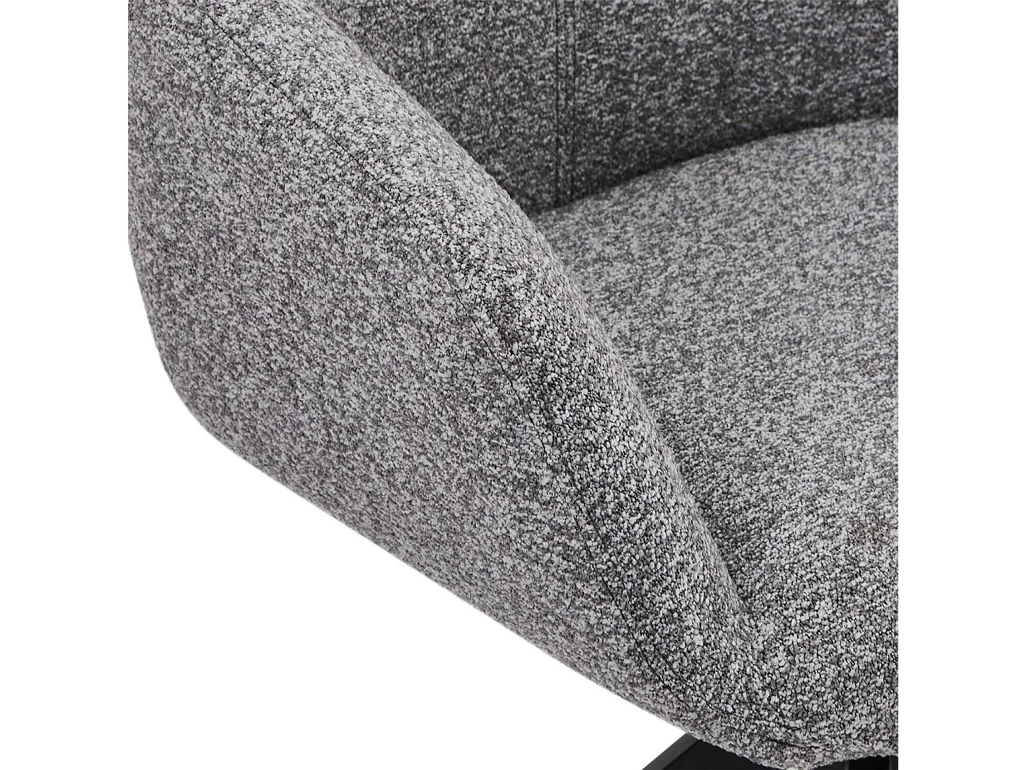 Lot de 2 chaises avec accoudoirs Helena - Tissu bouclé et métal - Gris