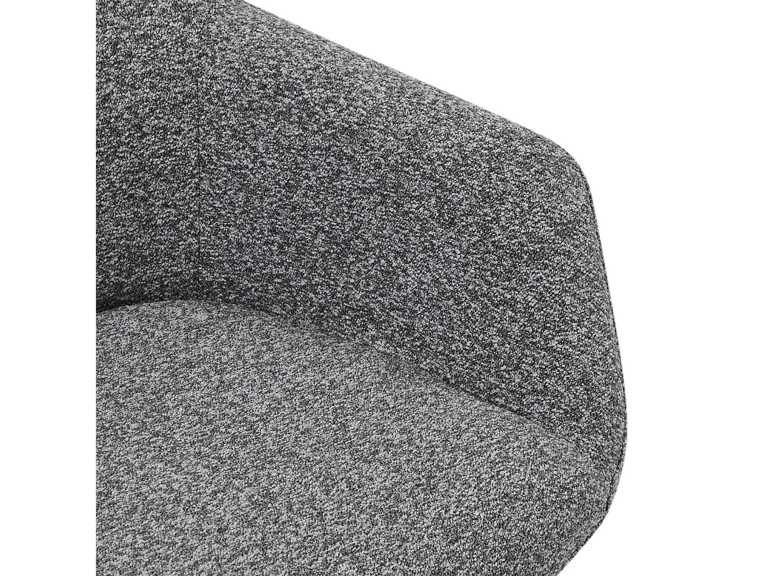 Lot de 2 chaises avec accoudoirs Helena - Tissu bouclé et métal - Gris