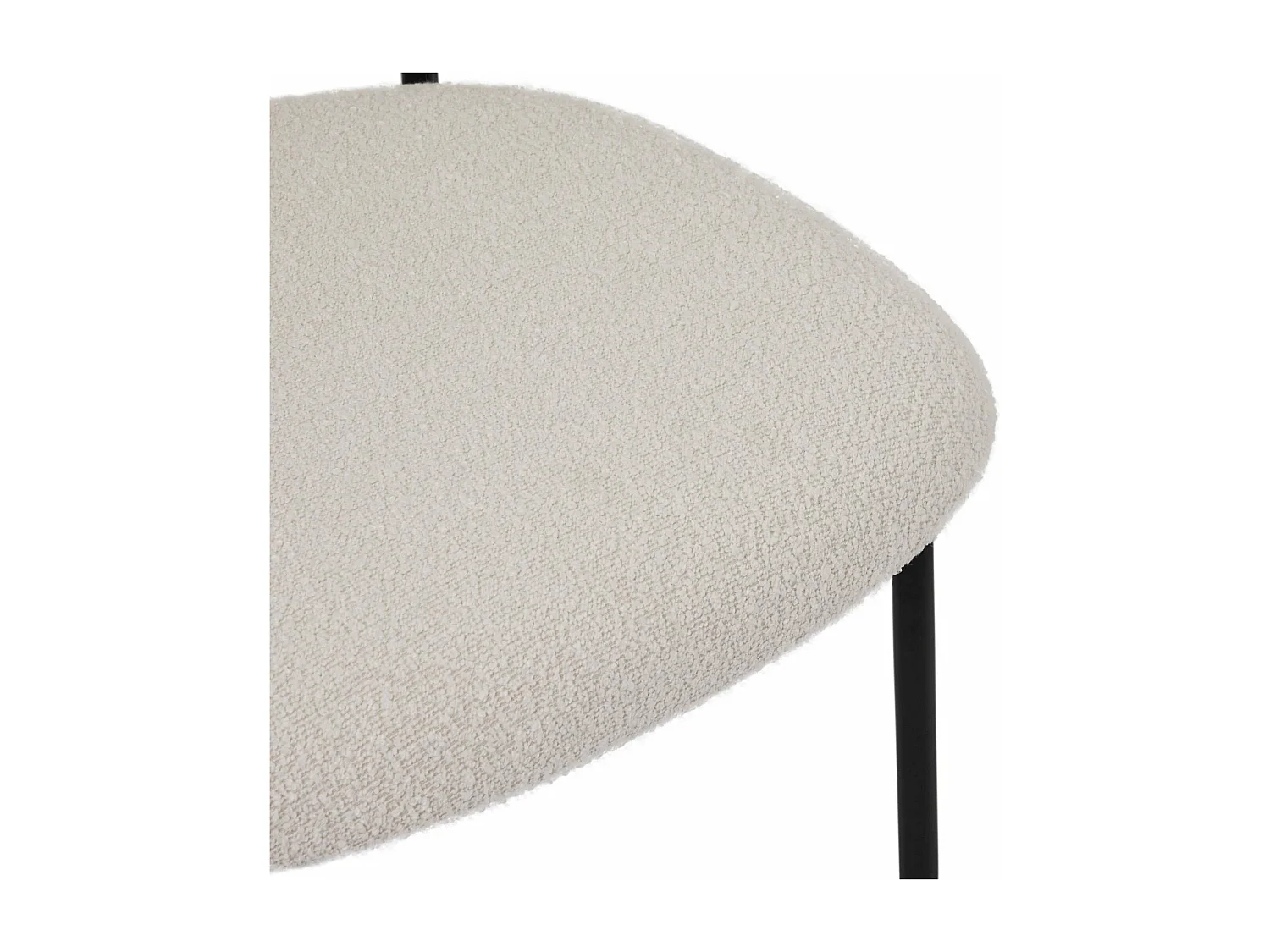 Lot de 2 chaises avec dossier Diana - Tissu bouclé et métal - Blanc