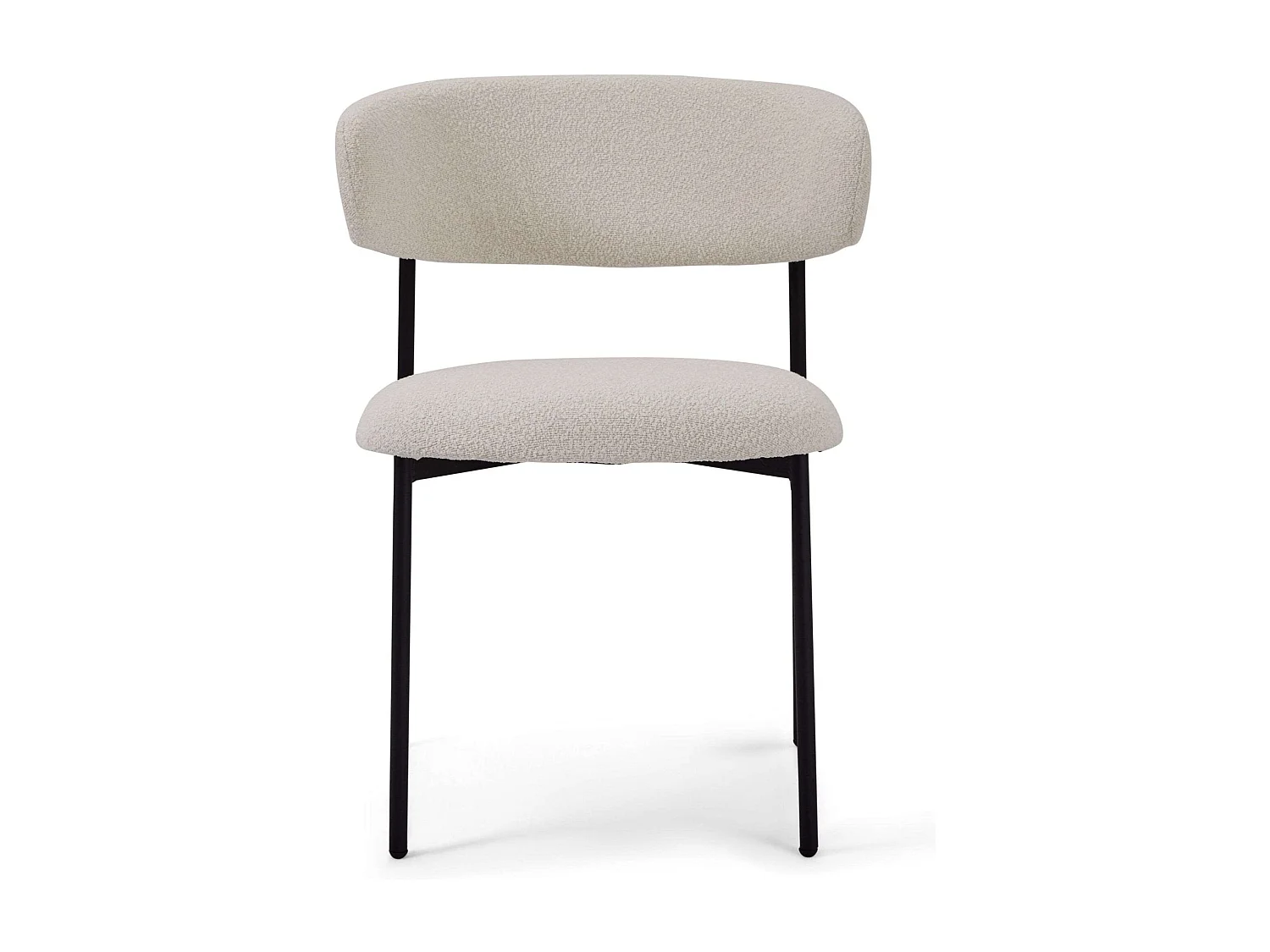 Set van 2 stoelen Diana - Met rugleuning - Boucléstof & metaal - Wit