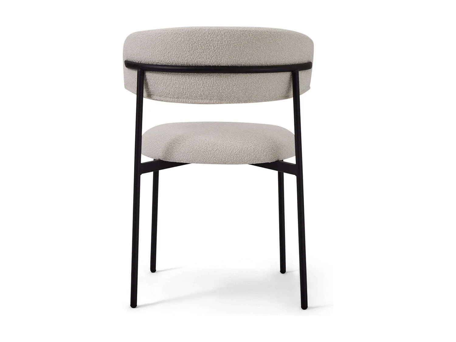 Lot de 2 chaises avec dossier Diana - Tissu bouclé et métal - Blanc