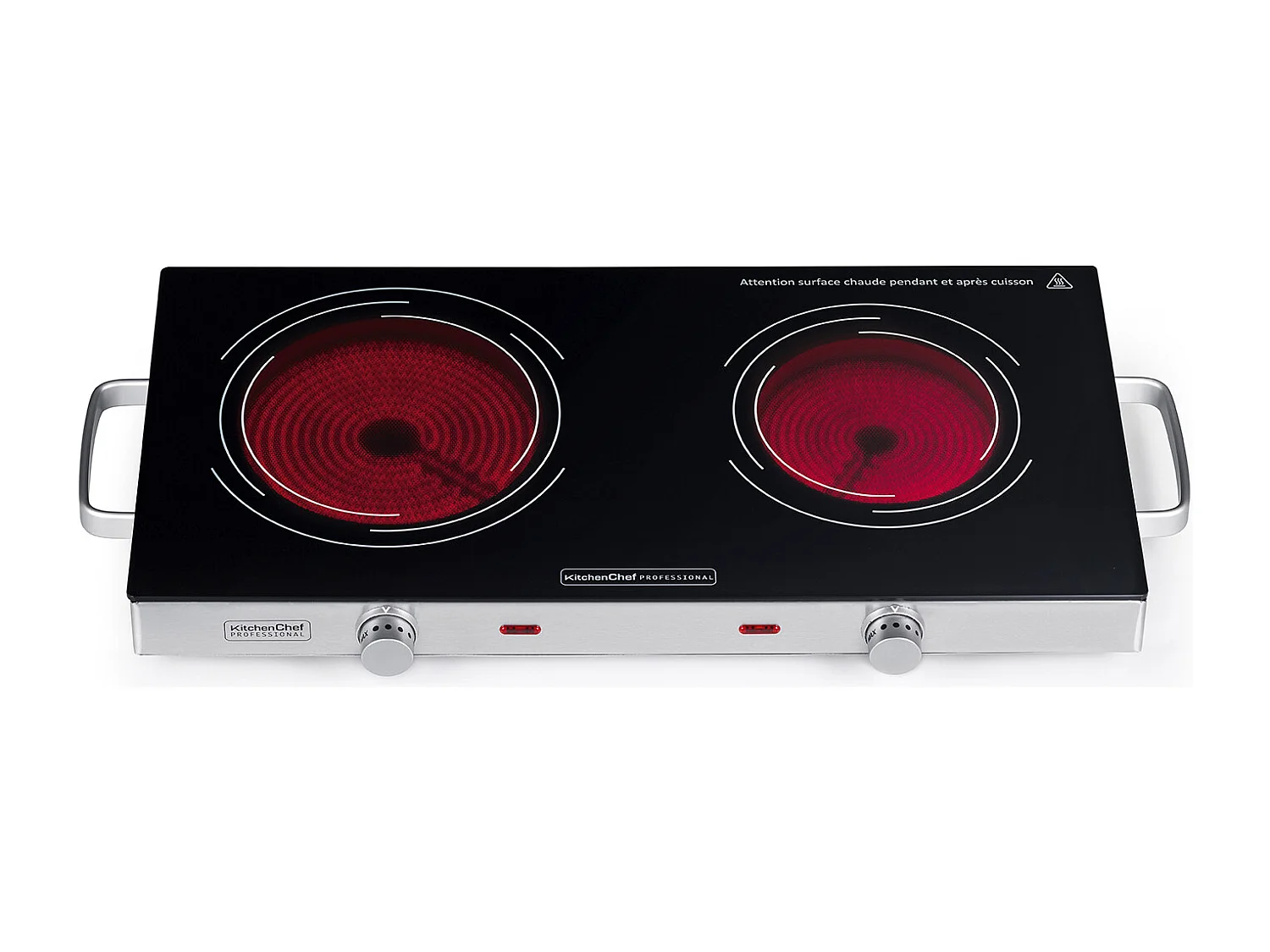 Plaque vitrocéramique KITCHENCHEF 1800 + 1000W 64cm, KCPPV2800