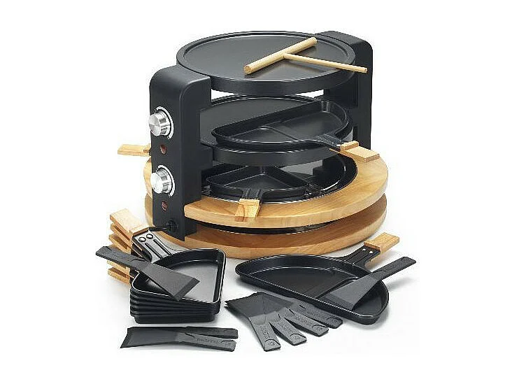 Kitchen Chef Appareil à raclette 8/10 personnes 1500w + gril + crêpière - kcwood.8.super