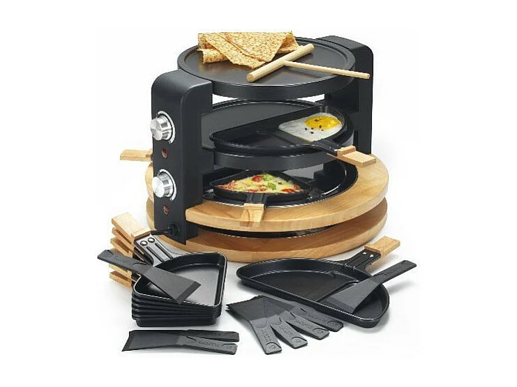 Kitchen Chef Appareil à raclette 8/10 personnes 1500w + gril + crêpière - kcwood.8.super