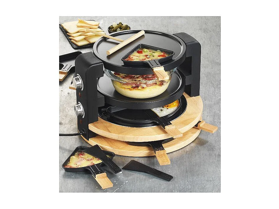 Kitchen Chef Appareil à raclette 8/10 personnes 1500w + gril + crêpière - kcwood.8.super