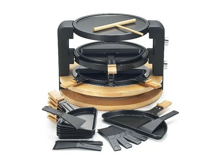 Kitchen Chef Appareil à raclette 8/10 personnes 1500w + gril + crêpière - kcwood.8.super