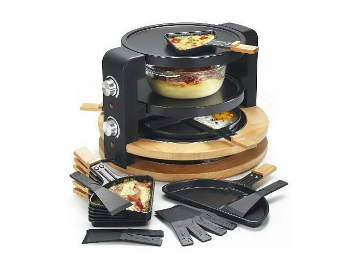 Kitchen Chef Appareil à raclette 8/10 personnes 1500w + gril + crêpière - kcwood.8.super