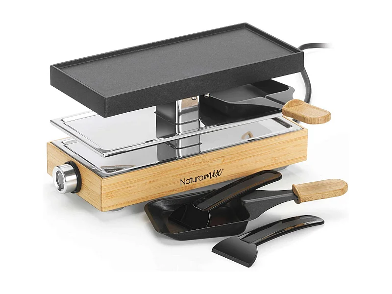 Naturamix Appareil à raclette 2 personnes 440w bois - RAC.WOOD-2