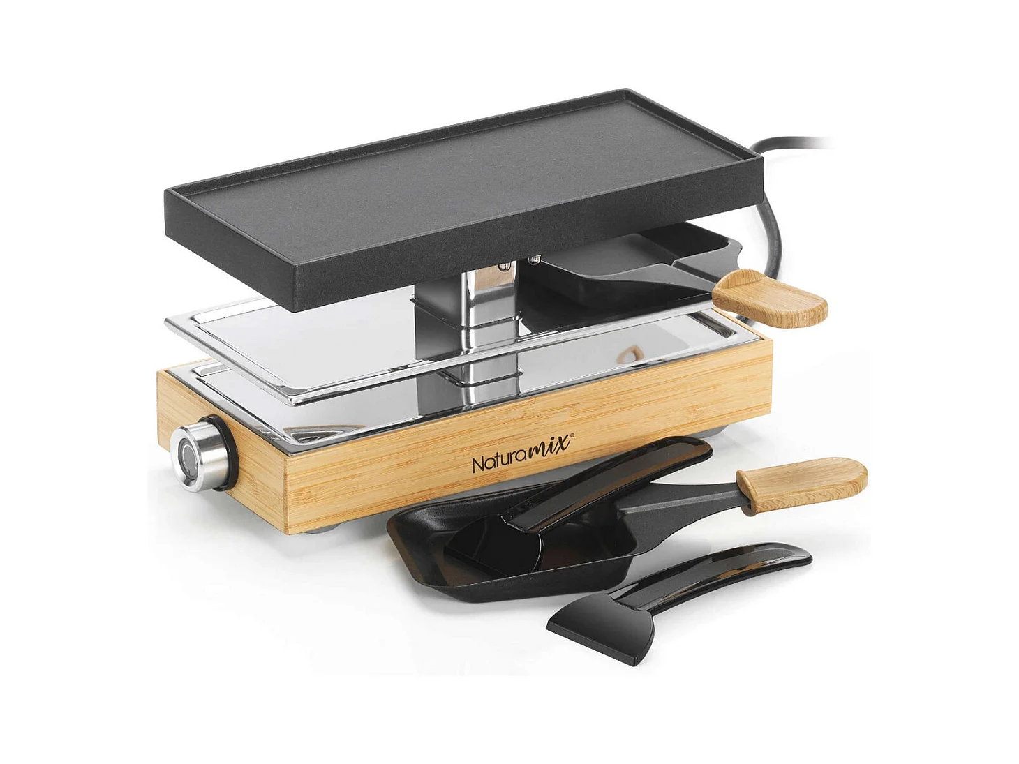 Naturamix Appareil à raclette 2 personnes 440w bois - RAC.WOOD-2