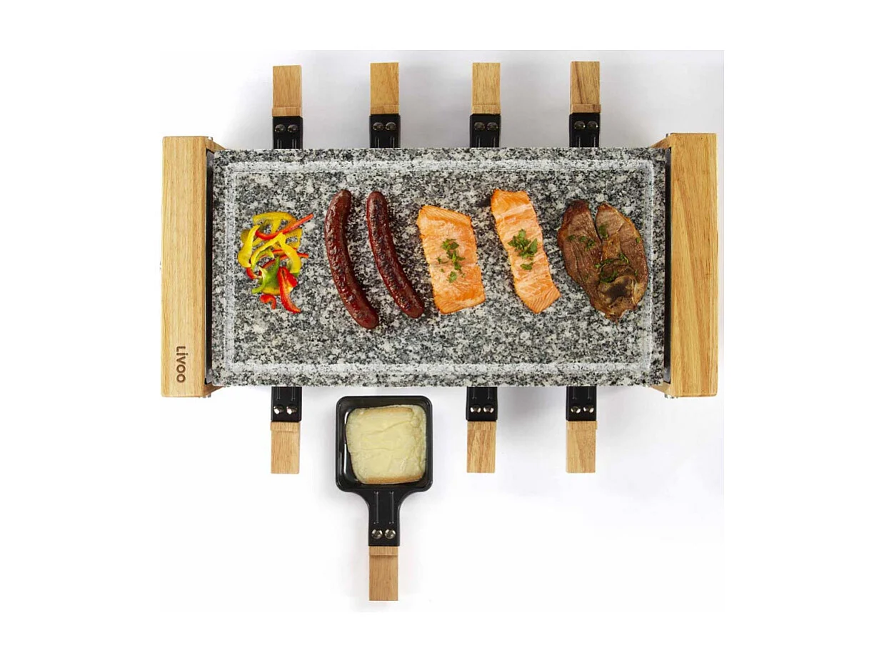 Livoo Appareil à raclette 8 personnes 1200w + pierre à griller - doc219