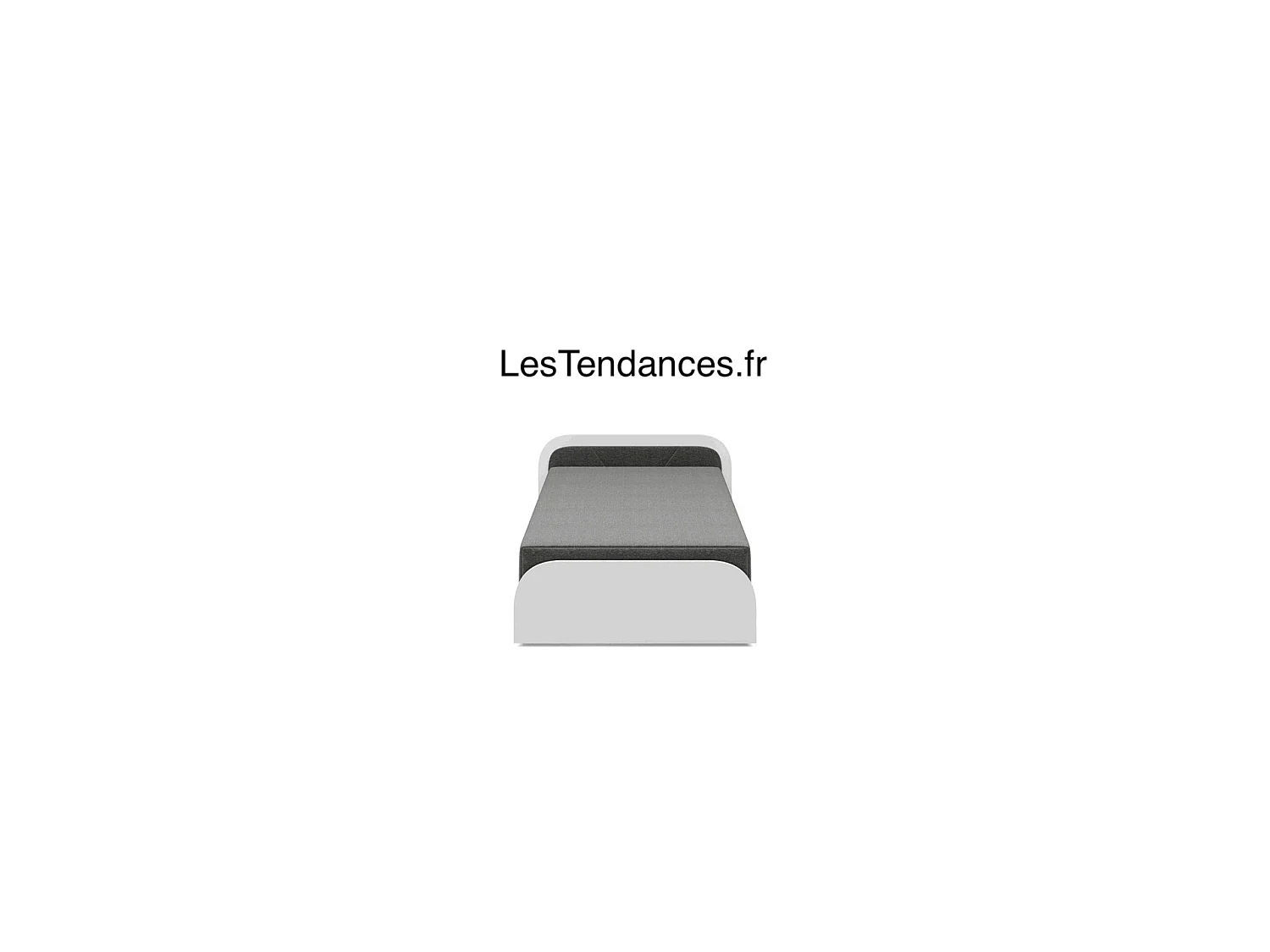 Lit 1 place avec coffre de rangement Parko – Confort et Praticité-Blanc/Gris chiné-Modéle Coté droit